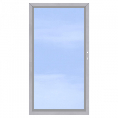 System Glas Zauntor Klar 4460, DIN rechts - H:180cm, Silberrahmen, Sonderbreite