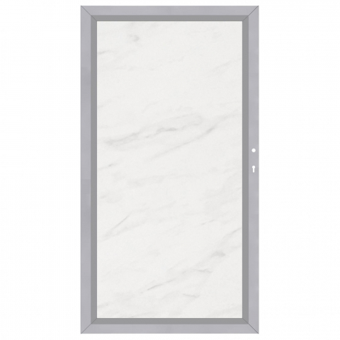 System Board Tor marmor 2769, DIN rechts H:180cm, Silberrahmen, Sonderbreite