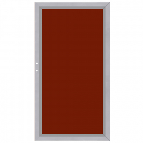 System Board Tor rot 2769, DIN links H:180cm, Silberrahmen, Sonderbreite