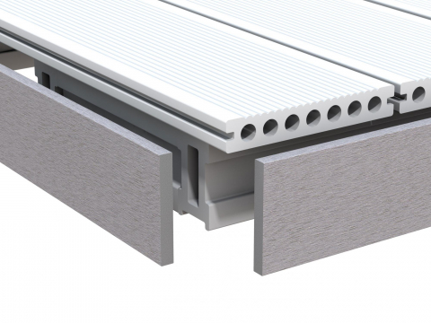 DreamDeck WPC Plus, Plus XL Abschlussleiste 2485 - 10x80mm grau