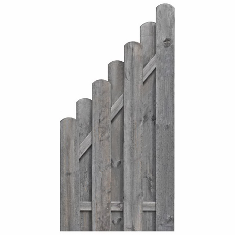 Bohlenzaun Boleo Abschluss Kiefer kdi grau 90x180-90cm 51194