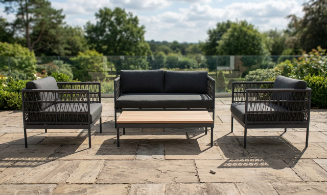 Niehoff Gartenm&ouml;bel Loungegarnitur Azuri 4 Aluminium anthrazit 4 -teilig inkl. Polster