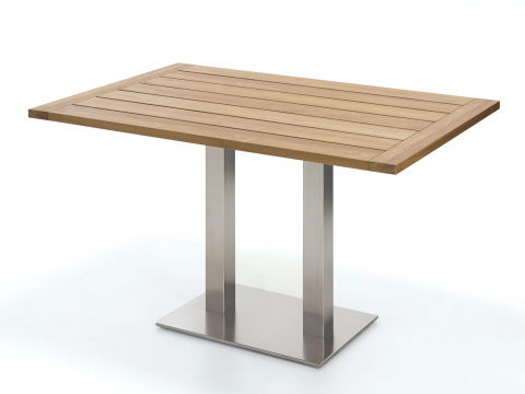 Niehoff Bistro Tisch rechteckig 120x81cm, Teak recycelt