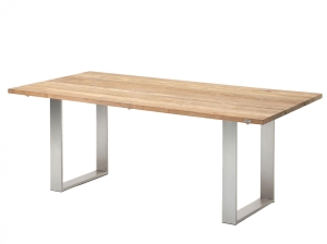Tischgestell Aluminium Tischplatte Teak recycelt
