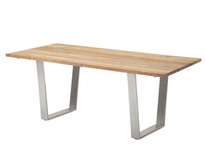 Niehoff Noah Tisch, Trapezkufe, Tischplatte Teak recycelt, 160cm