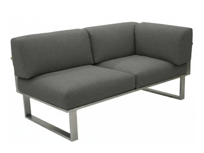 Zebra Belvedere Lounge 2-Sitzer-Set, Armlehne rechts - inkl. Kissen Tuva medium grey