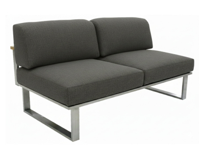 Zebra Belvedere Lounge 2-Sitzer, Mitte Set - inkl. Kissen Tuva medium grey