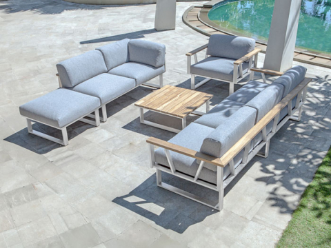 Zebra Belvedere Lounge Sessel Set - inkl. Kissen Tuva medium grey