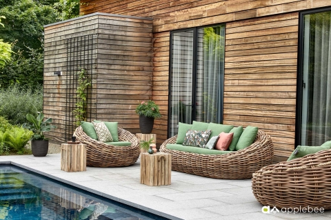 Apple Bee Cocoon Lounge Chair Gr�n 130x130x92cm