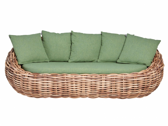 Apple Bee Cocoon Lounge Sofa Gr&uuml;n inkl. Kissen 236x130x78cm