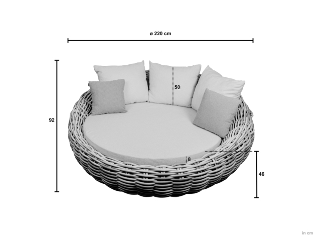 Apple Bee Cocoon Daybed Gr�n inkl. Kissen 220x220x92cm