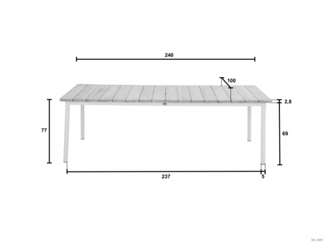 Apple Bee Milou Tisch Teak Antique schwarz 240x100cm