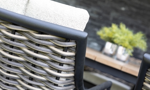 Apple Bee Milou Dining-Set 2 schwarz Tisch 240x100cm mit 6 Sesseln