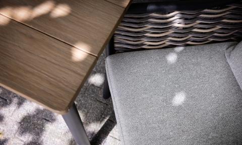 Apple Bee Milou Dining-Set 2 schwarz Tisch 240x100cm mit 6 Sesseln