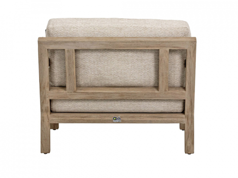 Apple Bee Olive Lounge Chair aus Teakholz coastal mit Kissen