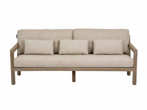 Apple Bee Olive Lounge Sofa aus Teakholz coastal 200cm inkl. 3 Kissen