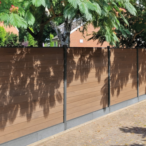 Elephant Prisma Profil Steckzaun 179x174cm Set WPC, Bicolor Douala