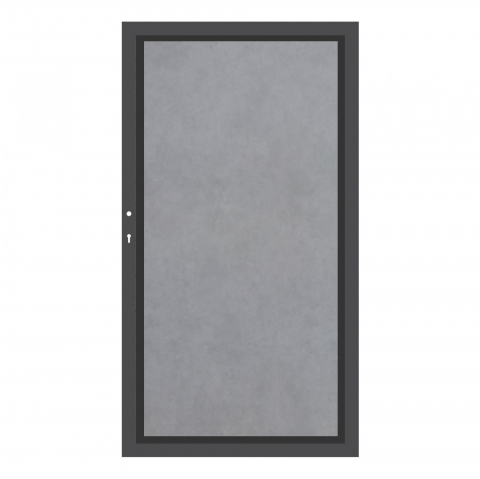 System Board Tor zement 2923, DIN links - H:180cm, Anthrazitrahmen, Sonderbreite
