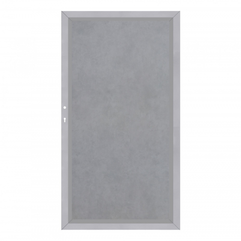 System Board Tor zement 2923, DIN links - H:180cm, Silberrahmen, Sonderbreite