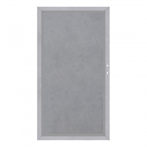System Board Tor zement 2923, DIN rechts - H:180cm, Silberrahmen, Sonderbreite