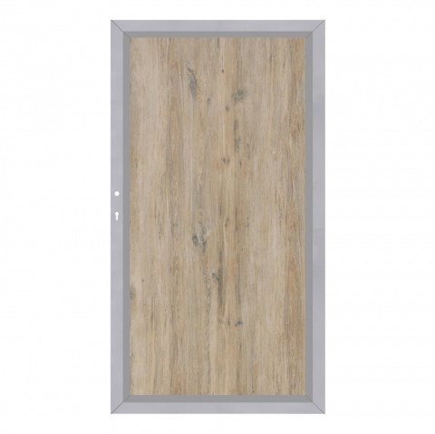 System Board Tor eiche hell 2923, DIN links H:180cm, Silberrahmen, Sonderbreite