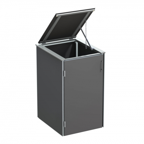 Binto Mlltonnenbox HPL schiefer - mit Klappdeckel