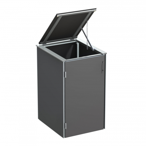 Binto Mlltonnenbox HPL schiefer - mit Klappdeckel
