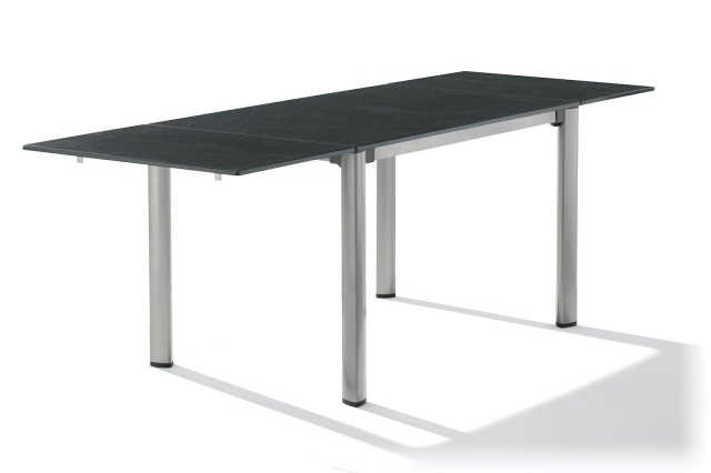 Sieger Exclusiv-Tisch verl&auml;ngerbar 120-170-220cm, graphit Tischpl. Vivodur Schiefer