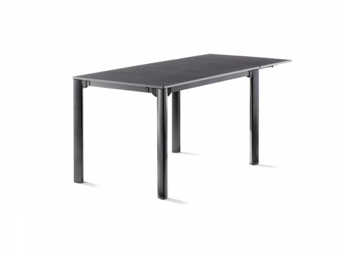 Sieger Exclusiv-Tisch verl&auml;ngerbar 120-170-220x80cm, Alu eisengrau Vivodur Tischpl. Schiefer