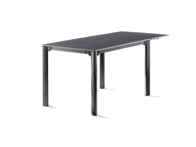 Sieger Exclusiv-Tisch verl&auml;ngerbar 120-170-220x80cm, Alu eisengrau Vivodur Tischpl. Schiefer