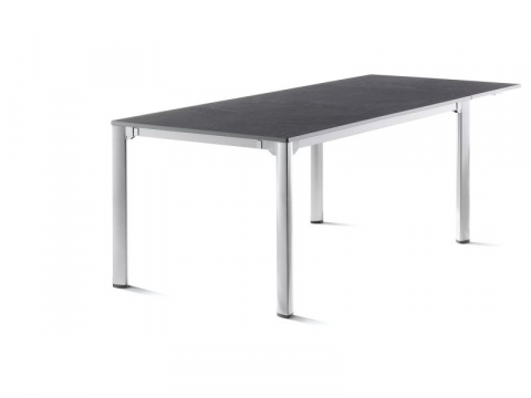 Sieger Exclusiv-Tisch verl&auml;ngerbar 165-225-285x95cm Alu graphit- Tischpl. Vivodur Schiefer