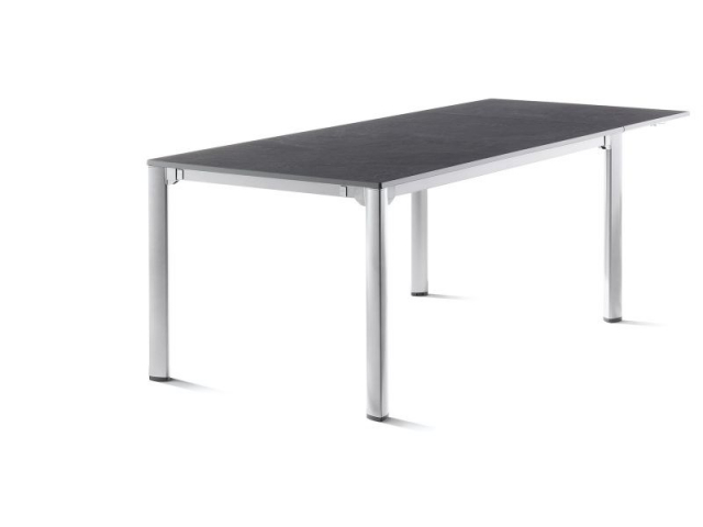 Sieger Exclusiv-Tisch verl&auml;ngerbar 165-225-285x95cm Alu graphit- Tischpl. Vivodur Schiefer
