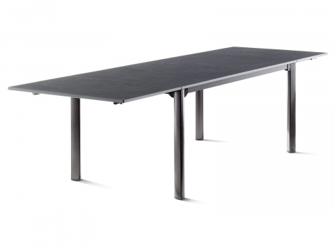 Sieger Exclusiv-Tisch verl&auml;ngerbar 165-225-285x95cm, Alu eisengrau Tischpl. Vivodur Schiefer