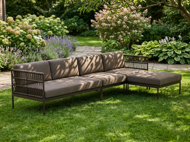 Niehoff Gartenm&ouml;bel Loungegarnitur Azuri-5 Aluminium anthrazit, 4-teilig ca. 302,5cm L&auml;nge