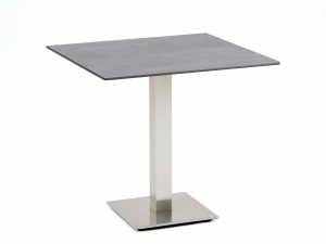 Tischgestell Edelstahl Tischplatte HPL Beton