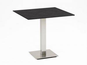 Tischgestell Edelstahl Tischplatte HPL Granit
