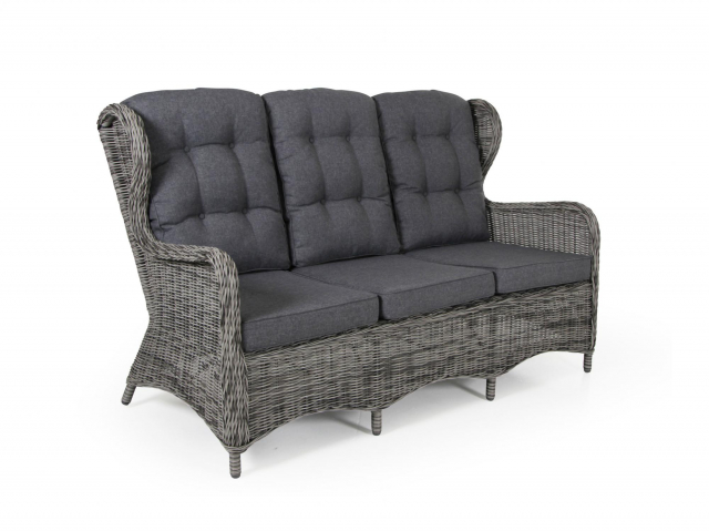 Brafab Rosita Gartensofa 170cm, Geflecht grau, inkl. Kissen