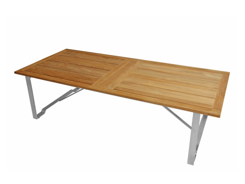 Brafab Gotland Loungetisch 150x65cm Teakholz Gestell Edelstahl