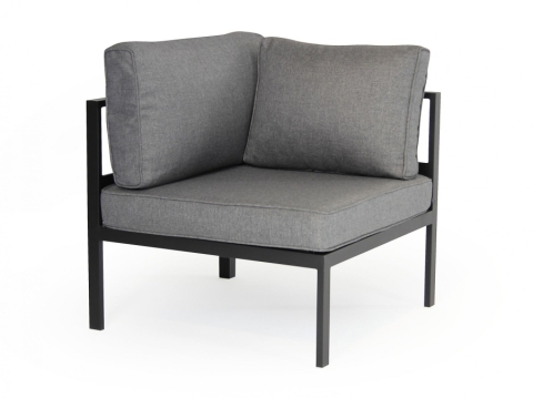 Brafab Leone Loungegarnitur 218x218cm Aluminium schwarz, inkl. Polster