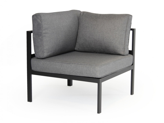 Brafab Leone Loungegarnitur 218x218cm Aluminium schwarz, inkl. Polster