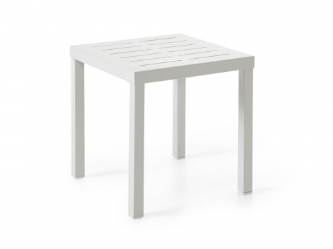 Brafab Belfort Beistelltisch 50x50x50cm, Aluminium wei&szlig;