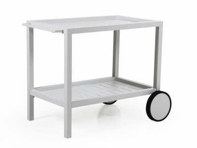 Brafab Belfort Servierwagen, Aluminium wei&szlig; rollbar