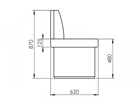 Niehoff Lisa Polsterbank anthrazit, langer Schenkel links, 202 x 152cm