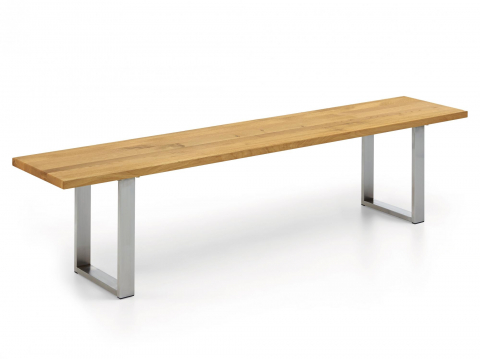 Niehoff Oak Edition Bank Wildeiche Edelstahl gebrstet 180cm