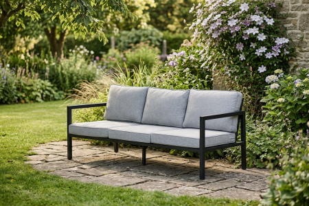 Brafab Belfort 3-Sitzer Sofa 206cm Alu-schwarz, inkl. Polster