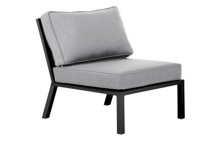 Brafab Belfort Mittelmodul 70cm Aluminium schwarz, inkl. Kissen pearl - grey