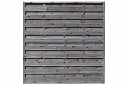 Dichtzaun Kiefer kdi grau 180x180cm, Lamellen fein gerillt