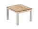 Best Richmond Loungetisch 78x78x36cm Alu weiß mit Teakholzplatte