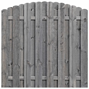 Bohlenzaun Boleo Rundbogen Kiefer kdi grau 180x180-160cm 51195