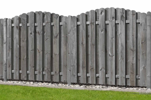 Bohlenzaun Boleo Rundbogen Kiefer kdi grau 180x180-160cm 51195